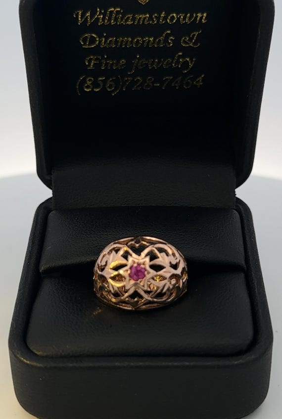 14kt yellow solid  gold   vintage ring with ruby - image 2