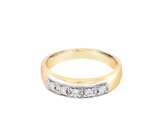 14kt Yellow Gold Band with 5 Diamonds