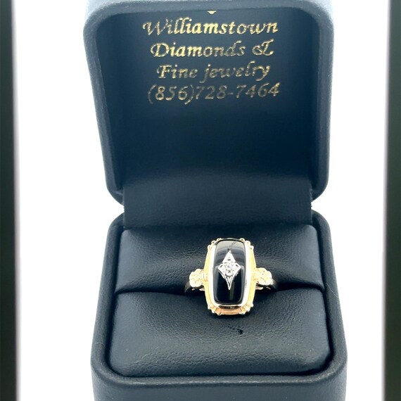 14kt yellow solid gold onyx ring - image 6