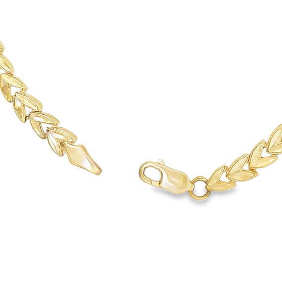 14kt yellow solid gold leaf link bracelet - image 8