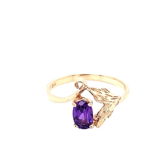 10KT Synthetic Purple Birthstone Ring