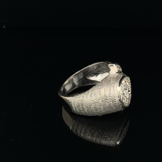 14kt solid White Gold Pave Set Ring - image 3
