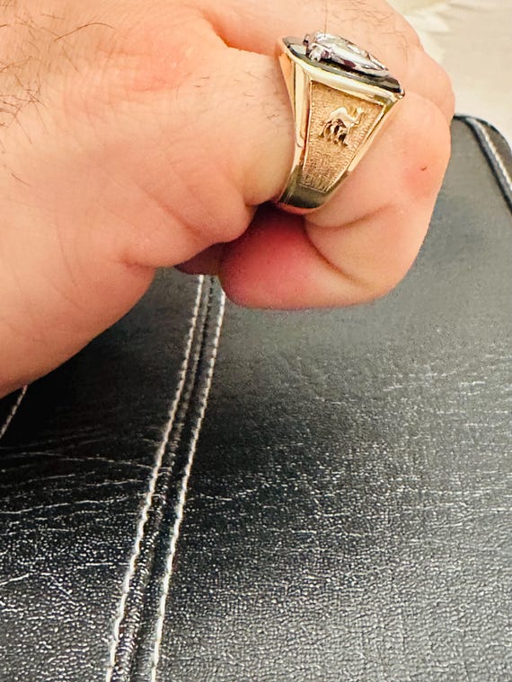 14kt  yellow solid gold  Shriners ring - image 6