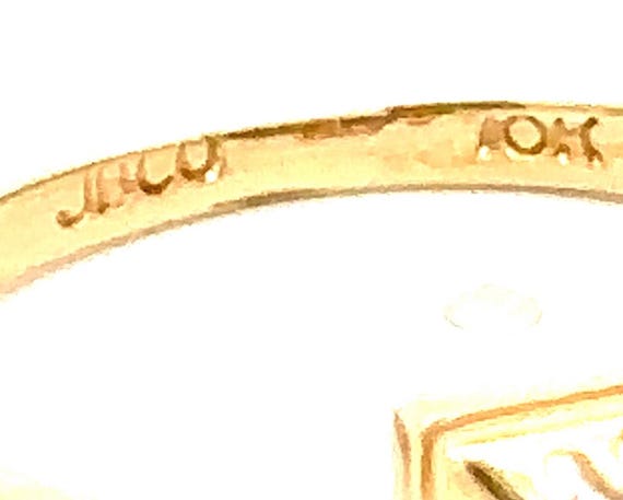 10kt solid yellow gold amethyst vintage ring - image 5