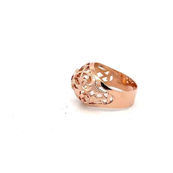 14kt yellow solid  gold   vintage ring with ruby - image 9