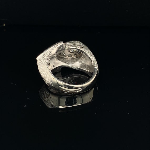 14kt solid White Gold Pave Set Ring - image 2