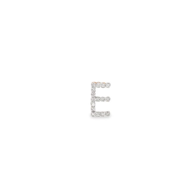 14kt yellow solid gold letter E with  diamonds - image 7