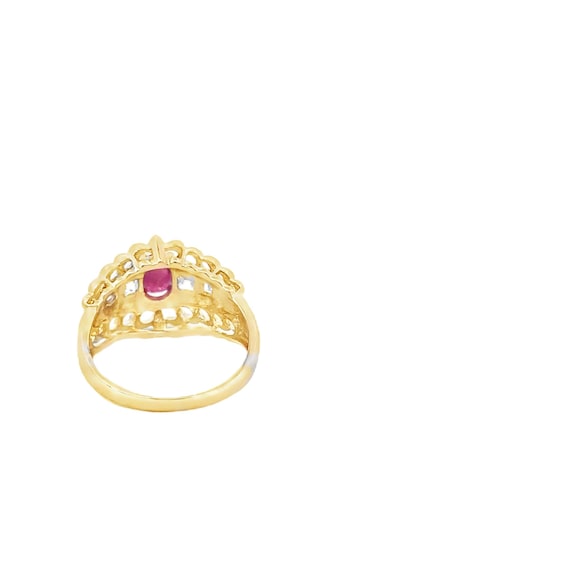 14kt yellow solid gold ruby ring estate - image 2