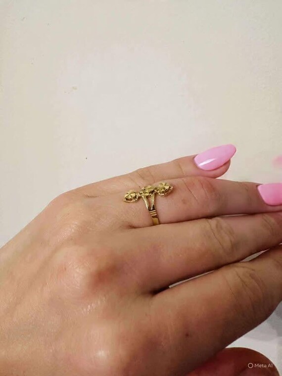 14kt solid gold double heart ring - image 6