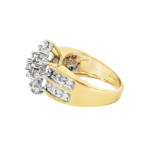 10kt yellow gold solid diamond cluster ring vinta… - image 2