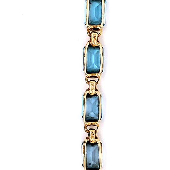 14kt Yellow Gold Blue Topaz Bracelet - image 3