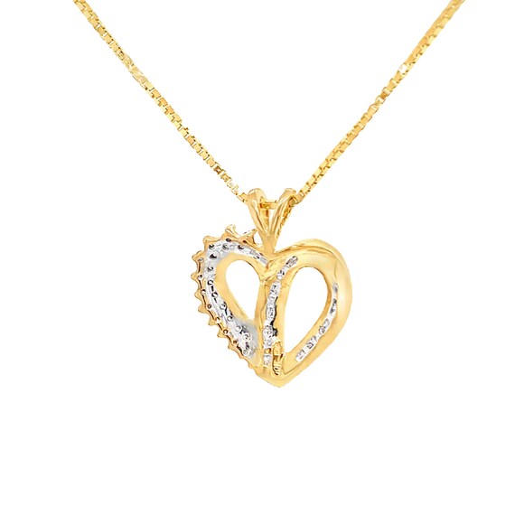 10kt Yellow Gold Heart with Diamonds - image 2