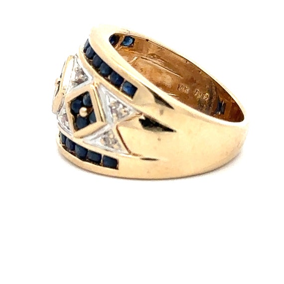 14KT solid gold Yellow Gold Ring with Diamonds an… - image 2