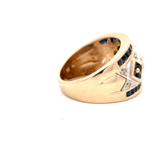 14KT solid gold Yellow Gold Ring with Diamonds an… - image 3