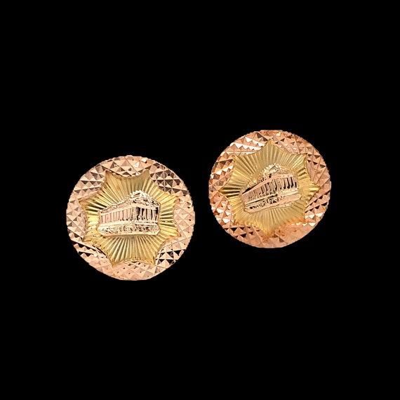 14KT Yellow solid Gold Cuff Links - image 5