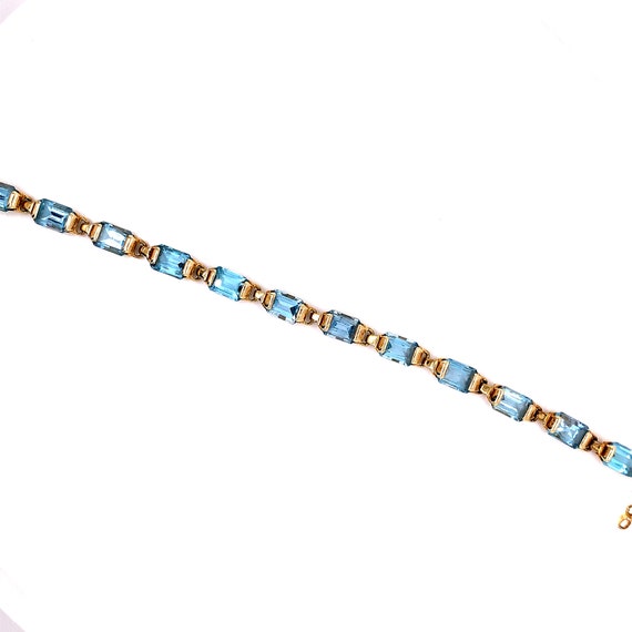 14kt Yellow Gold Blue Topaz Bracelet - image 4