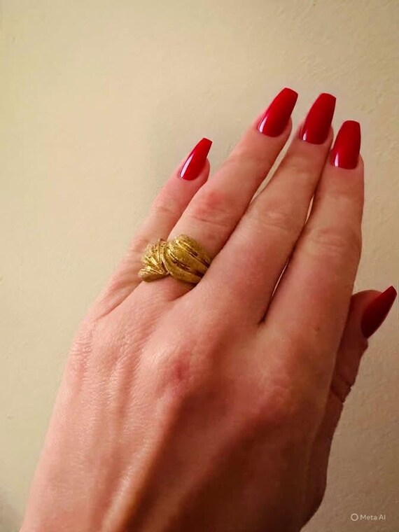 14kt solid yellow gold ring  vintage - image 6