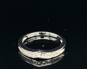 10KT White Gold Channel Band