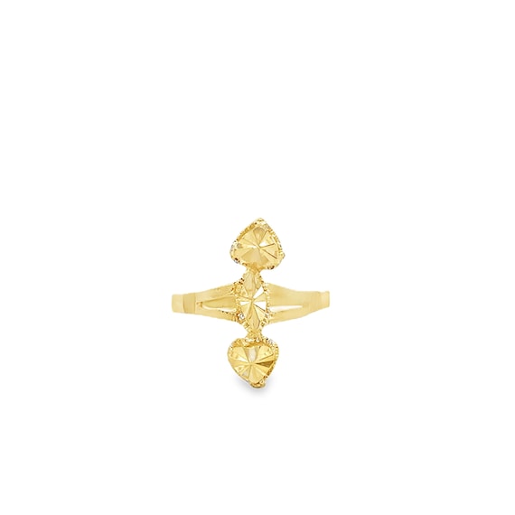 14kt solid gold double heart ring - image 1