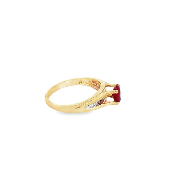 14kt  solid yellow gold ruby vintage ring - image 4