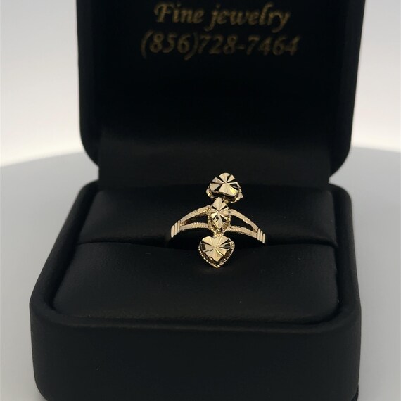 14kt solid gold double heart ring - image 5