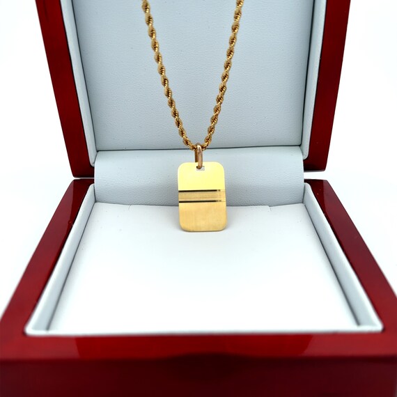 personalized engraved pendant 14kt yellow solid g… - image 6