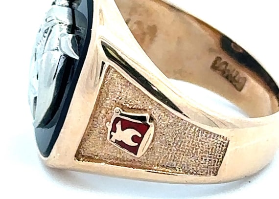 14kt  yellow solid gold  Shriners ring - image 4