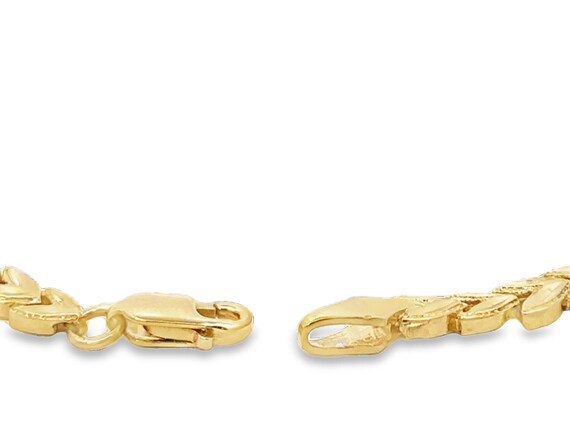 14kt yellow solid gold leaf link bracelet - image 7