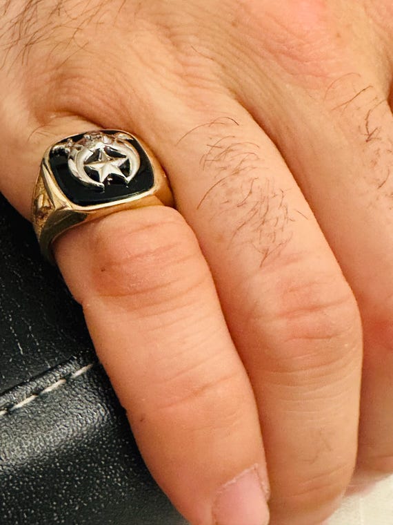 14kt  yellow solid gold  Shriners ring - image 7