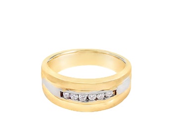 14kt Yellow Gold Band with Diamonds