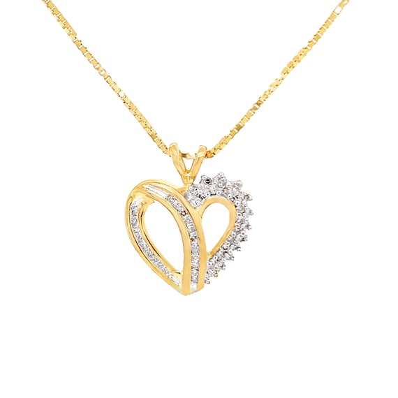 10kt Yellow Gold Heart with Diamonds - image 1