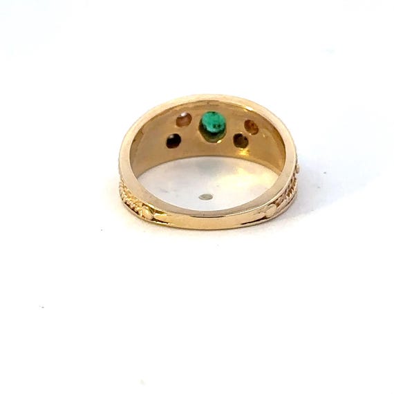14kt yellow solid gold emerald ring - image 3