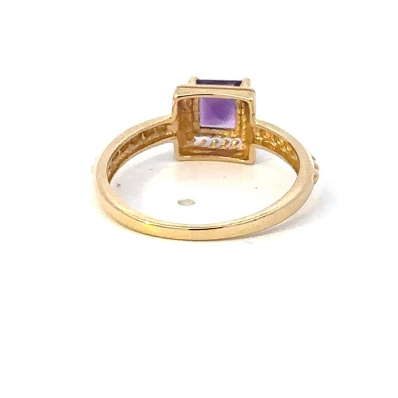 10kt solid yellow gold amethyst vintage ring - image 4
