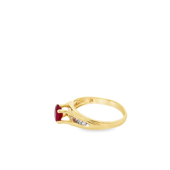 14kt  solid yellow gold ruby vintage ring - image 3