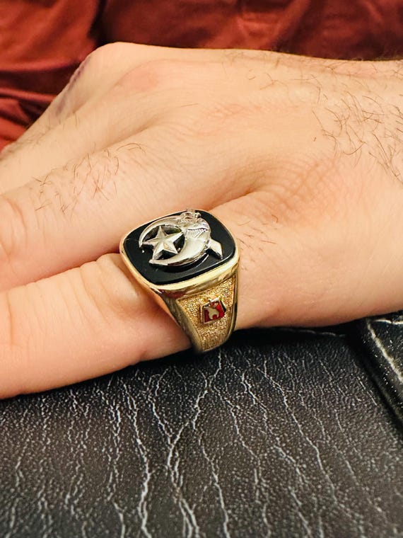 14kt  yellow solid gold  Shriners ring - image 5