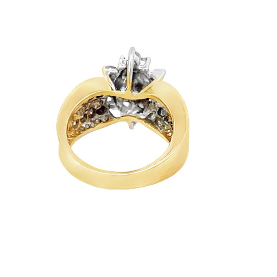 10kt yellow gold solid diamond cluster ring vinta… - image 3