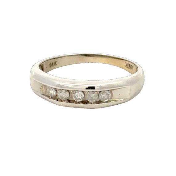 14kt white gold  ring  vintage  channel set - image 1