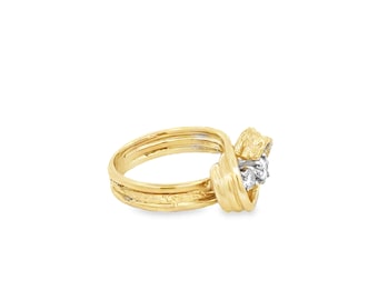 14kt yellow gold natural diamond vintage ring