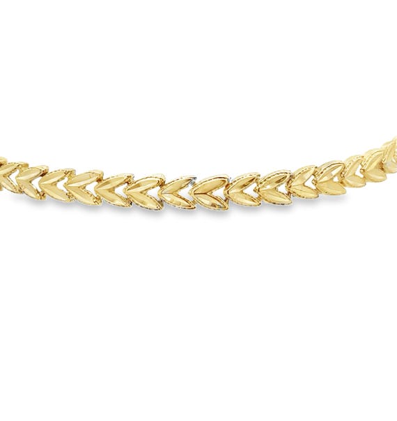 14kt yellow solid gold leaf link bracelet - image 9