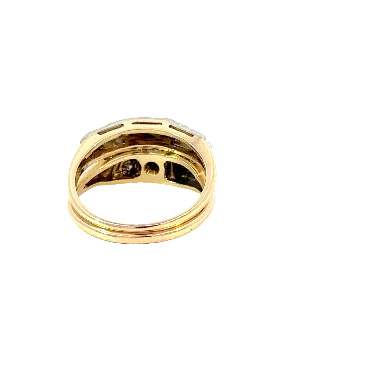 Luxury Blue Gold Filled Vintage Wedding Ring Set Bridal Sets