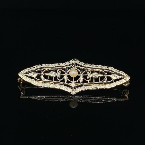 14kt Yellow Gold Antique Filigree Pin