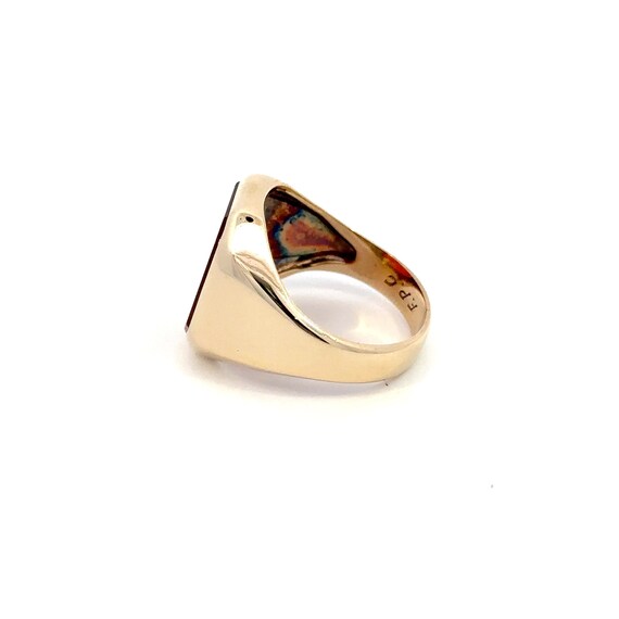 10kt yellow  solid gold ring vintage  Carnelian - image 2