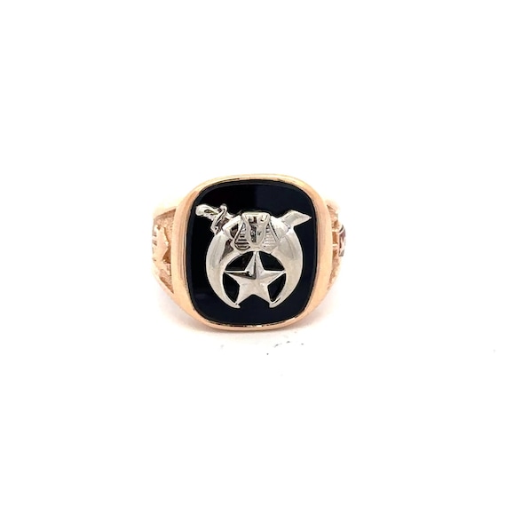 14kt  yellow solid gold  Shriners ring - image 1