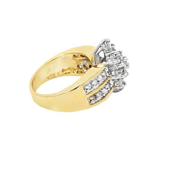 10kt yellow gold solid diamond cluster ring vinta… - image 4