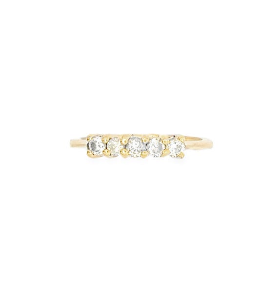 14kt yellow solid gold diamond ring - image 4