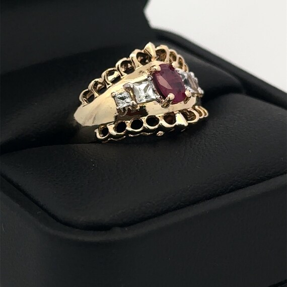 14kt yellow solid gold ruby ring estate - image 7