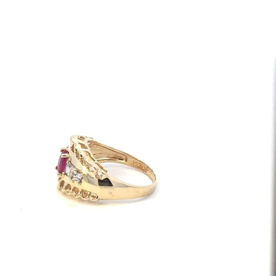 14kt yellow solid gold ruby ring estate - image 4