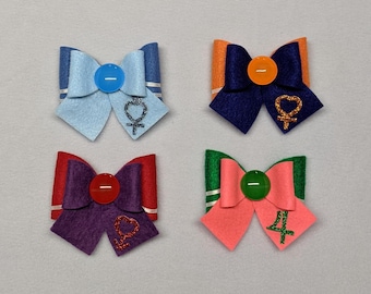 Felt Sailor Scout Bows, Mercury, Venus, Mars, Jupiter, Inner Senshi, Sailor Moon