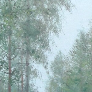 Rainy Day Forest Art - Original Oil Painting - After Rain Scene - Realistic Oil Art - 19.7x15.7 - Calming Wall Decor - Spa Decor - Cabin Art image 6