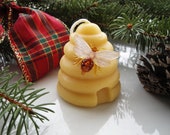 Beehive Votive Candle 100 Pure Beeswax With Bee Pin Beeswax Candles Gifts under 20